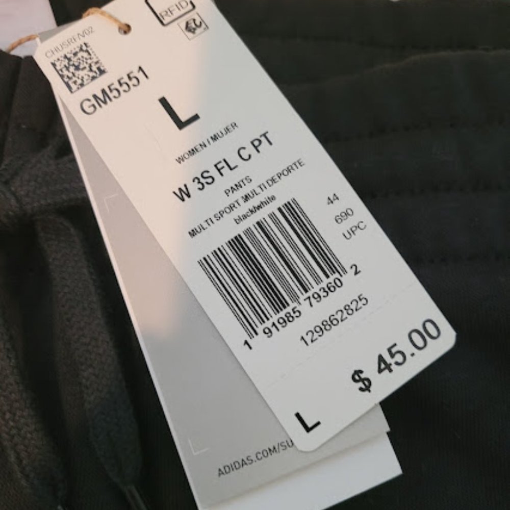 Adidas Warm-Up Slim Tapered Track Pants, Black, Large - Picture 4 of 7